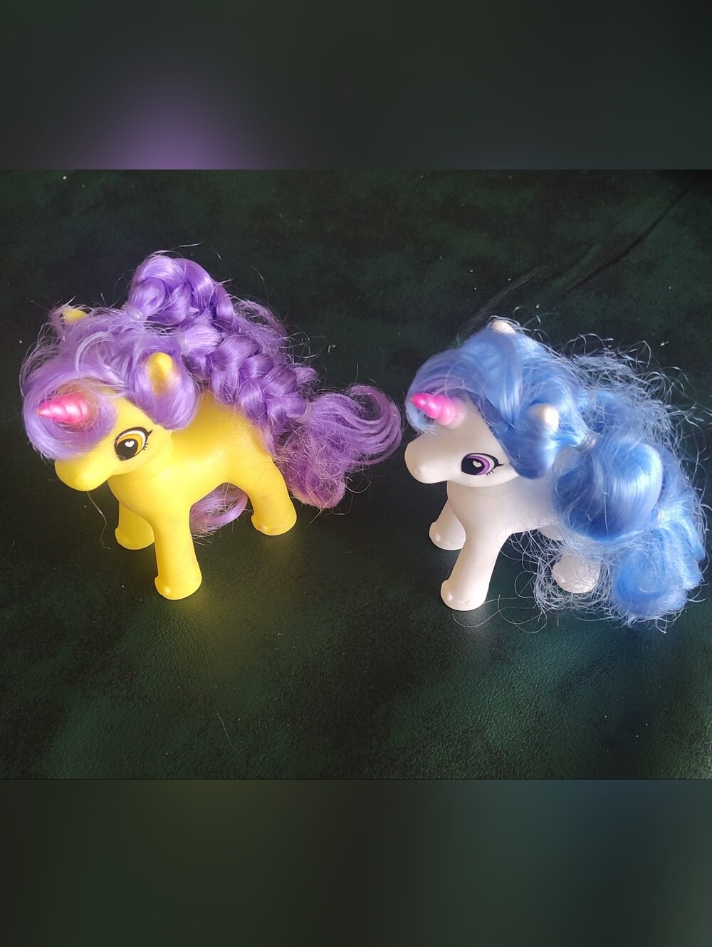 My Little Pony Yellow & White Unicorn Set with Purple and Blue Manes